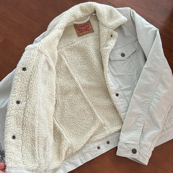 Levis sherpa lined jacket coat shacket medium corduroy trucker - Picture 4 of 11
